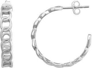 Candela Jewelry Sterling Silver Chain Hoop Earrings at Nordstrom Rack