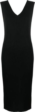 Moncler Gebreide Logo Midi Jurk - Dames - Kleedjes - Zwart - L - Kleedjes