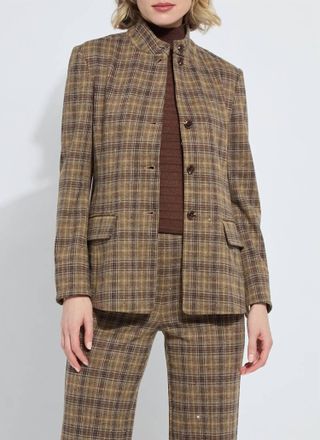 Lyss&eacute; Marceline Convertible Collar Blazer In Brit Brushed Plaid