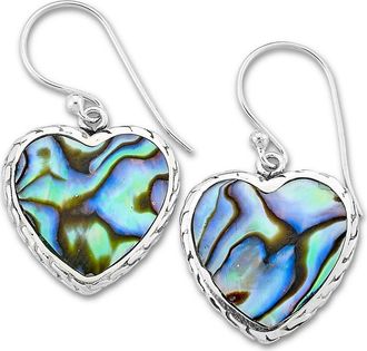 Samuel B. Sterling Silver Abalone Heart Drop Earrings in Blue And Green at Nordstrom Rack