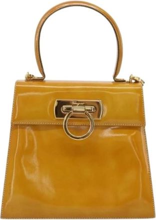 Ferragamo Pre-owned Gancini Handbag - Dames - Vintage Handtas - Bruin - ONE Size - Leer - Vintage