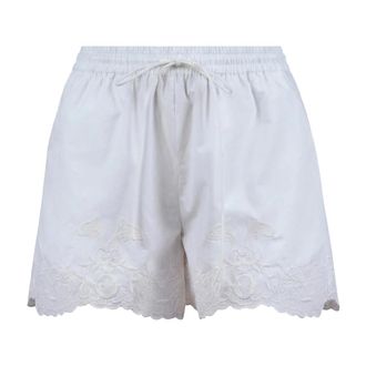 ottod'Ame Casual Shorts, female, White, Size: 2XS Pantaloncino ampio con ricami