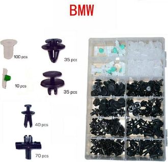 Trade Shop Trade Shop - Set Clip Di Fissaggio Per Auto Bmw Confezione 290 Pezzi Ricambi Plastica