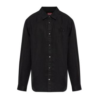 Diesel S-Simply-Wrd-Hpag Shirt - Heren - Casual Overhemden - Zwart - XS - Overhemden