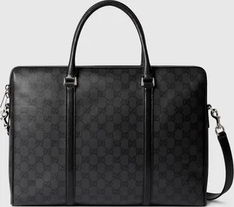 Gucci Essence Classic Medium Briefcase, Black, Original GG Fabric