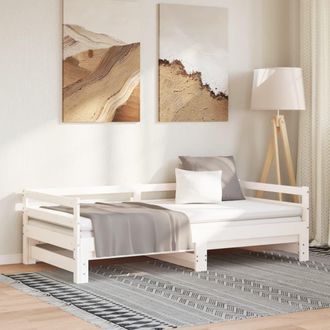 vidaXL Sof&aacute; Cama Extra&iacute;ble Sin Colch&oacute;n Blanco 2x(90x200) Cm Vidaxl