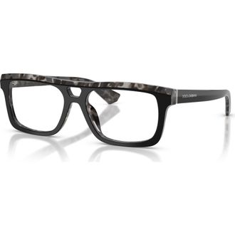 Dolce & Gabbana 56mm Rectangle optical glasses in Black at Nordstrom