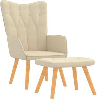 vidaXL Sill&oacute;n De Relax Con Reposapi&eacute;s De Tela Color Crema Vidaxl