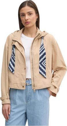 Gaud&igrave; Hooded Scarf Jacket - Dames - Zomerjassen - Beige - XL - Polyester - Jassen