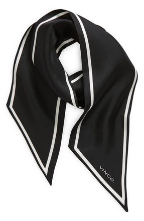 Vince Stripe Silk Scarf in 001Blk at Nordstrom