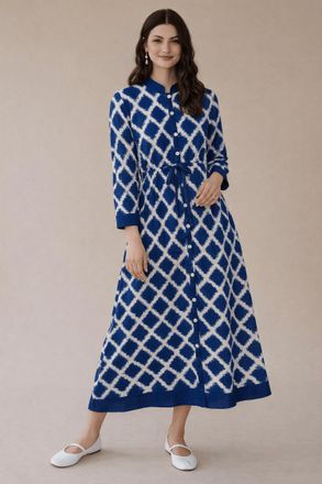 Guadalupe Design Rambag Midi Dress In Blue