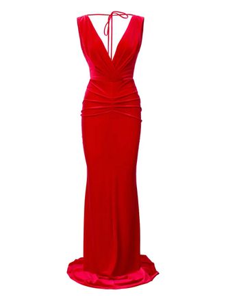 Lita Vianne V-neck maxi dress - Red