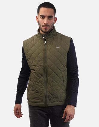 GANT Mens Quilted Windcheater Vest - Green - Size: Regular/36