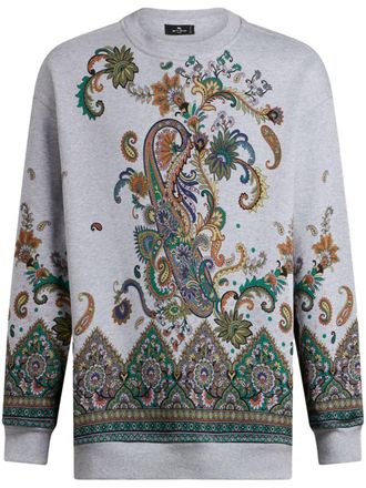 Etro paisley-print cotton sweatshirt - women - Cotton - S - Grey