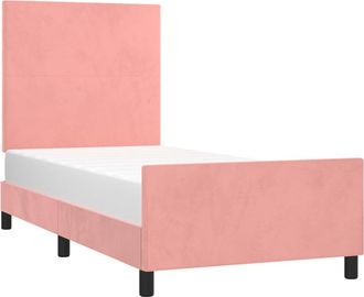 vidaXL Estructura De Cama Sin Colch&oacute;n Terciopelo Rosa 90x200 Cm Vidaxl