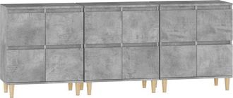 vidaXL Vidaxl - Aparadores 3 Uds Madera Contrachapada Gris Hormig&oacute;n 60x35x70 Cm