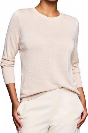 Nic+Zoe Silk Blend Dotty Texture Sweater In Sandstone