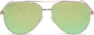DIFF Eyewear 63mm Scarlett Sunglasses in Gold/Torq Ice Mirror at Nordstrom Rack