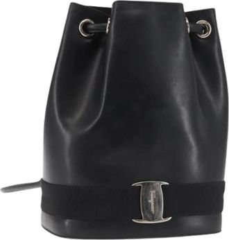 Ferragamo Pre-owned Rugzak - Dames - Vintage Tas - Zwart - ONE Size - Leer - Vintage