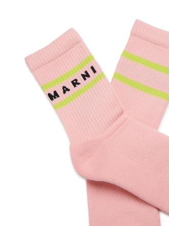 Marni Logo-Print Cotton Blend Socks - Pink