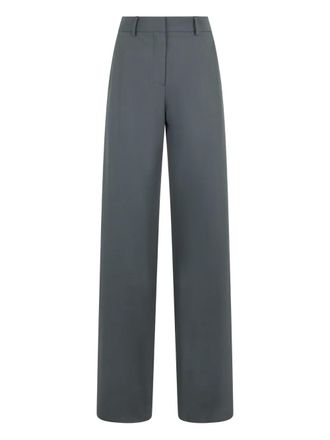 Malo belt-loops trousers - women - Polyester/Virgin Wool - 46 - Grey
