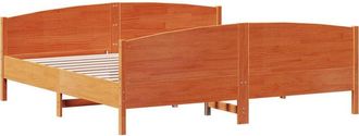 vidaXL Vidaxl - Cama Sin Colch&oacute;n Madera Maciza De Pino Marr&oacute;n Cera 200x200 Cm