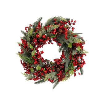 MiCa Decorations Corona navide&ntilde;a rojo D50