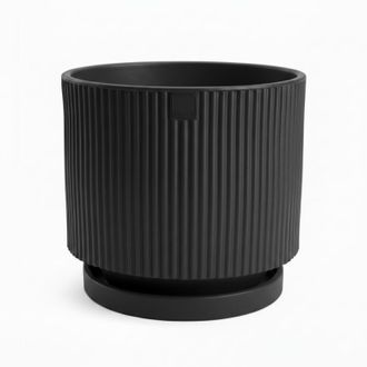 Monacis Vaso Moderno Di Design &Oslash;60 H54 In Polimero Antracite Resistente Per Interno Ed Esterno - Made In Italy - Monacis