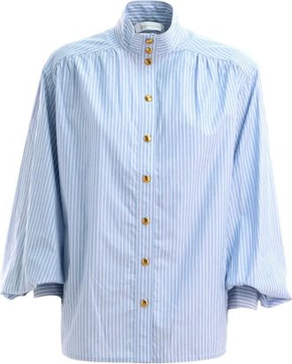 Zimmermann high-neck balloon-sleeve blouse - Blue