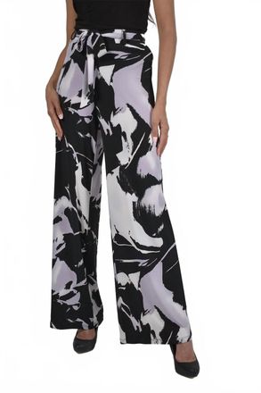 Frank Lyman Design Lyla Abstract Print Palazzo Pant In Lavender And Black