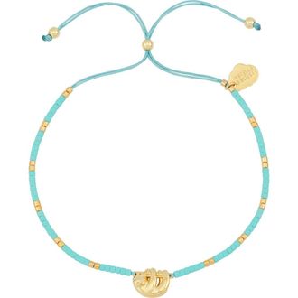 Estella Bartlett Hanging Sloth Pendant Bead Bracelet in Gold at Nordstrom