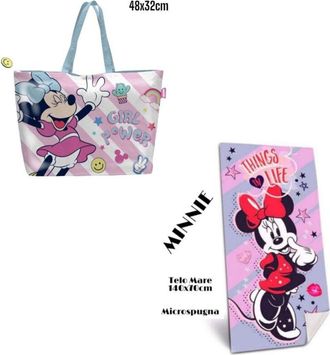 Trade Shop Trade Shop - Toalla Algod&oacute;n + Bolso Playa Toalla Bolso Playa Minnie Mouse