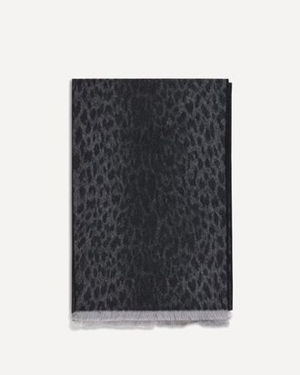 Gucci Leopard-print wool Scarf with monogram Female UNI