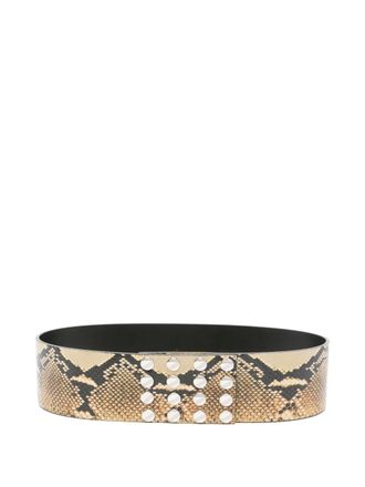 The Attico snakeskin studded belt - Neutrals