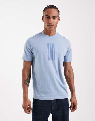 Boss Orange by Hugo Boss Hugo Boss - T-shirt vestibilit&agrave; classica blu pastello con grafica