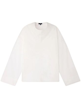 SOEUR Boxy White Shirt with Central Seam Detail