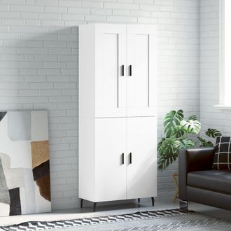 vidaXL Vidaxl - Aparador Alto Madera Contrachapada Blanco 69,5x34x180 Cm