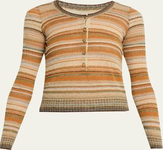 Isabel Marant Frederica Striped Linen-Blend Top