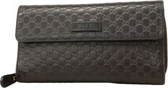 Gucci Brown Leather Long Wallet (Bi-Fold) (Pre-Owned)