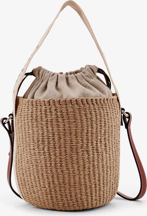 Chlo&eacute; Womens Bucket Bag Woody Raffia Brown