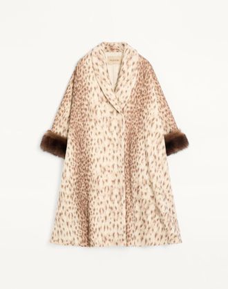 Valentino Cappotto Valentino In Panno Lince Fauv&eacute; &Eacute;clat Con Shearling Donna BEIGE/MARRONE 36