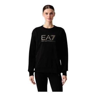 Emporio Armani Felpa con stampa logo - - Sweatshirts & Hoodies - Donna - Nero - L