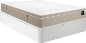 Vente-Unique Conjunto 160 x 200 cm somier con arc&oacute;n blanco + colch&oacute;n h&iacute;brido de muelles ensacados 7 zonas y gel viscoel&aacute;stico de 28 cm de grosor - CIREVA de YSM&Eacute;E