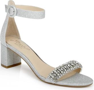 Badgley Mischka Jewel Badgley Mischka James Sandals Women Silver Glitter Block Heel RHS8310