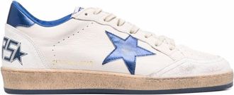 Golden Goose White Blue Leather Sneakers