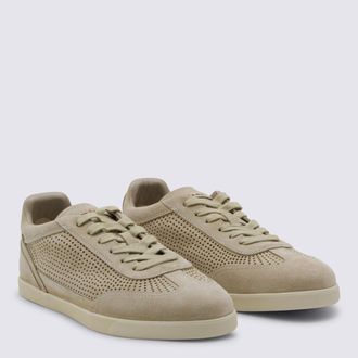 Kiton Perforated Calf Skin Sneaker - Beige