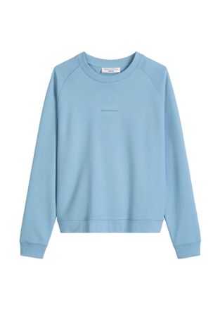 Marc O'Polo Denim Sweatshirt MARC OPOLO DENIM, Damen, Gr. XL, blau dawn, angeraute Sweatware, Obermaterial: 100% Baumwolle, relaxed fit normal, Rundhals, Rippb&uuml;ndchen, 