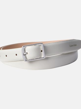 Calvin Klein Jeans Lederg&uuml;rtel CALVIN KLEIN JEANS CLASSIC SQUARE BUCKLE BELT 20MM, Damen, Gr. 11,5, weiss (lily wei&szlig;), Rindsleder, unifarben, G&uuml;rtel Lederg&uuml;rtel, Gr&ouml;ssen