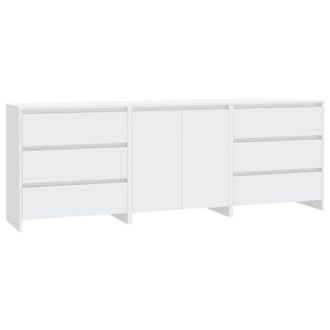 Berkfield Home 3 Piece Sideboard White Engineered Wood