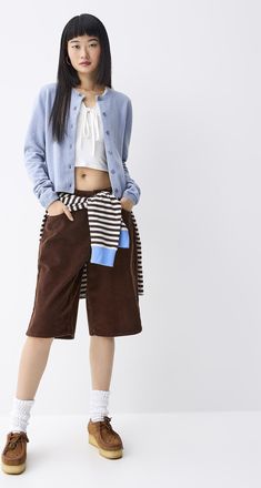 Twik Womens Boxy crew-neck Cardigan Sweater